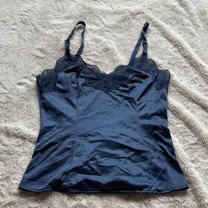 Vintage French Maid Navy Lace Camisole | Coquette Lingerie | Y2K Romantic